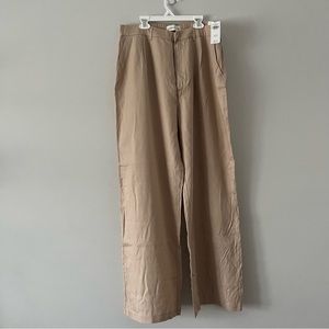 Abercrombie Tan Trousers Wide Leg Long